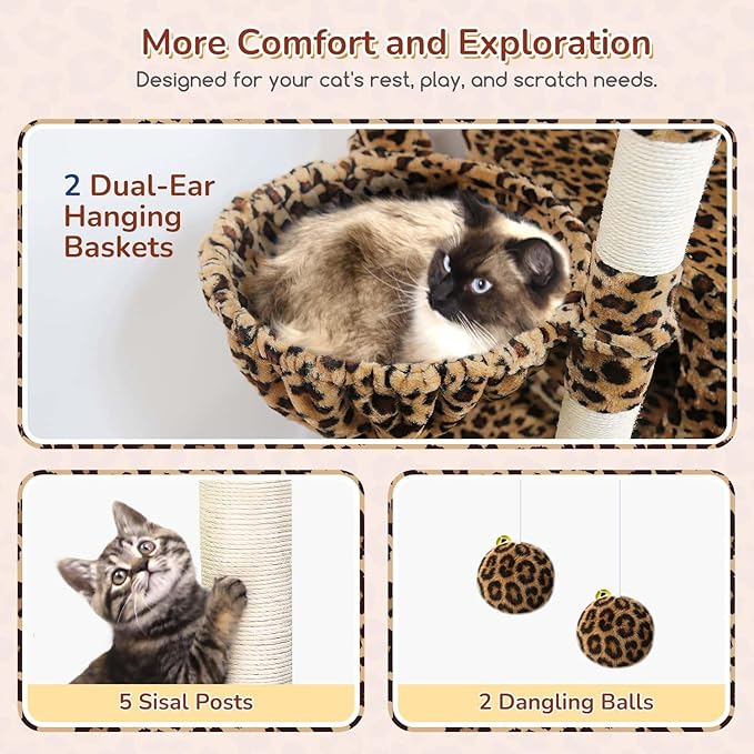 Globlazer Heavy Duty Cat Tree, 74inch Sturdy Cat Tower - Image 4