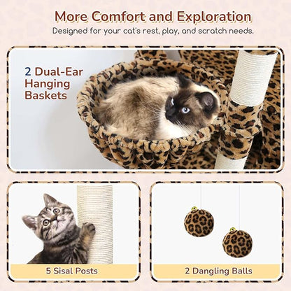 Globlazer Heavy Duty Cat Tree, 74inch Sturdy Cat Tower - Image 4
