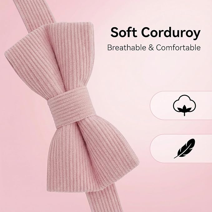 THAIN Dog Collar with Bow Tie Corduroy, Breathable&Adjustable Quick Release - Image 3