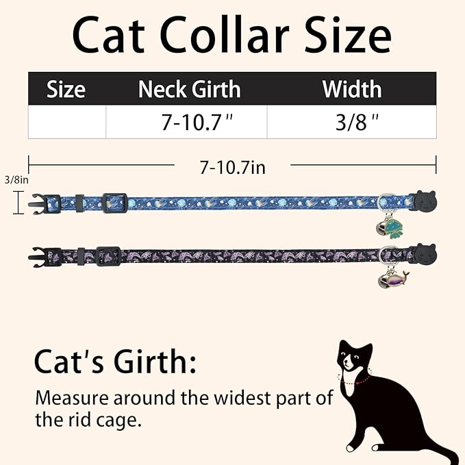 Cat Collar Breakaway, 2 Pack Cotton Kitten Collars - Image 4