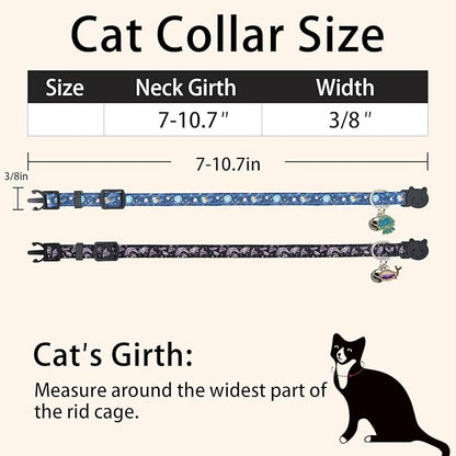Cat Collar Breakaway, 2 Pack Cotton Kitten Collars - Image 4