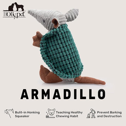 Hollypet Plush Dog Squeaky Toy Stuffed Armadillo Animal Pet Puppy Chew Toys - Image 4