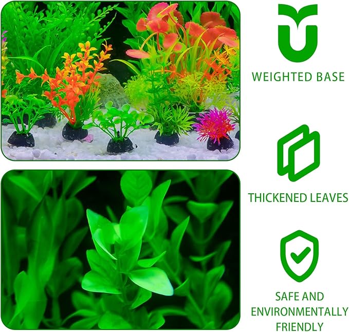 16-Piece Artificial Aquarium Plants Set – Vibrant, Realistic Fish Tank - Image 3