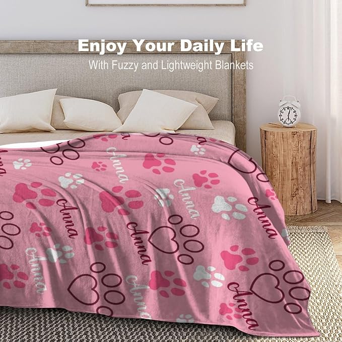 Personalized Paw Print Dog Blanket - Image 2
