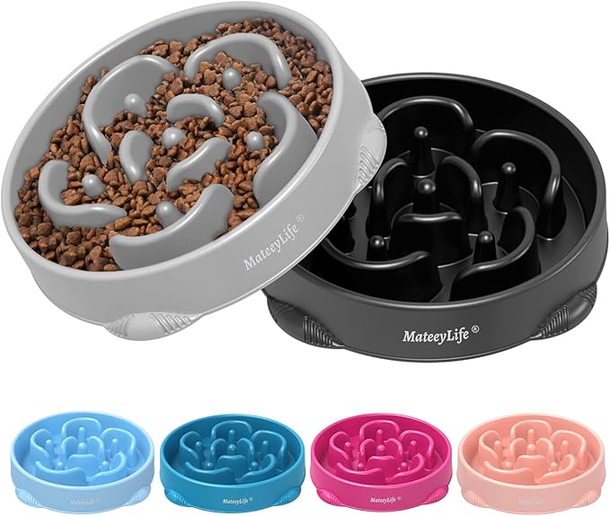 MateeyLife Large Slow Feeder Dog Bowls 2PCS, Anti-Choking Puzzle Dog Food Bowls by MateeyLife