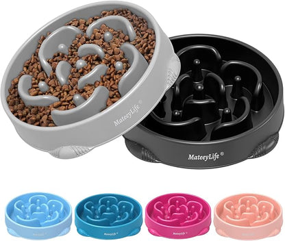 MateeyLife Large Slow Feeder Dog Bowls 2PCS, Anti-Choking Puzzle Dog Food Bowls by MateeyLife
