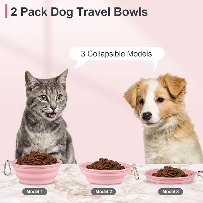 Kytely Collapsible Dog Bowls for Travel, Foldable Pet Food Bowl - Image 3