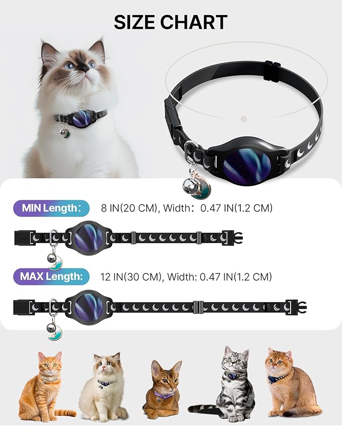 Cat Collar with Airtag Holder, Breakaway Airtag Cat Collar - Image 6