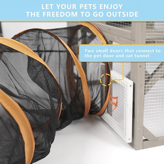 Ketive Catio Outdoor Cat Enclosure Large Window Cat House Walk in Kitty Cage - Image 6