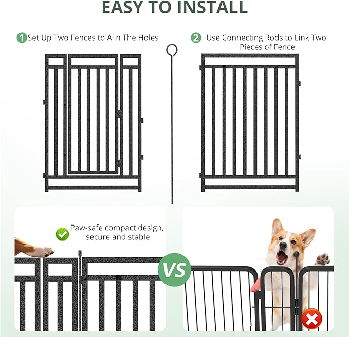Dog Fence Outdoor Indoor, 40 Inch Height 48 Panels Dog Playpen - Image 4