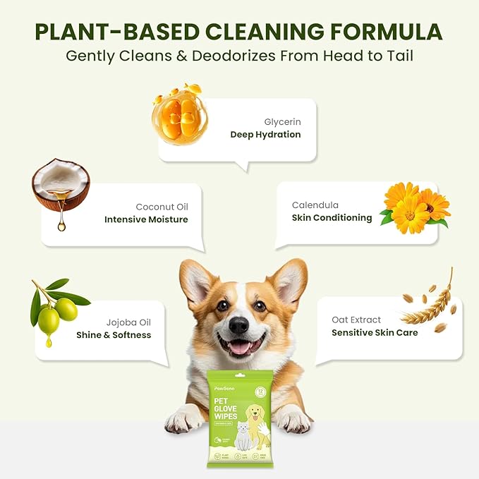 12PCS Hypoallergenic Pet Glove Wipes - Image 3