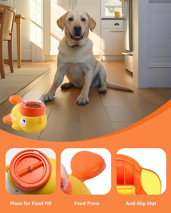 Interactive Dog Puzzle Toys Treat Dispenser Dog Toys, Duck Shape Slow Feeder - Image 7