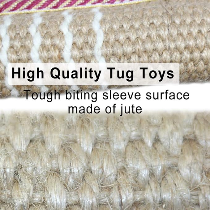 DGSL Dog Tug Toy, Tug of War Dog Toy Jute Bite Pillow - Image 3