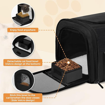 Soft Cat Carrier for Pets Up to 25 lbs, Cat Pet Travel Bag - Image 4
