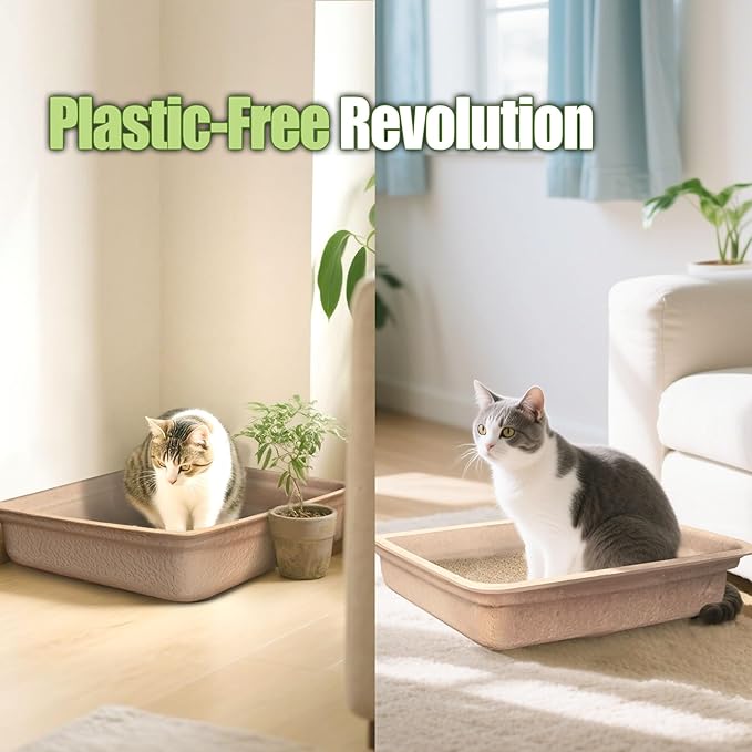 Disposable Litter Boxes for Cats Large: 8-Pack Leak-Proof Sustainable for - Image 19