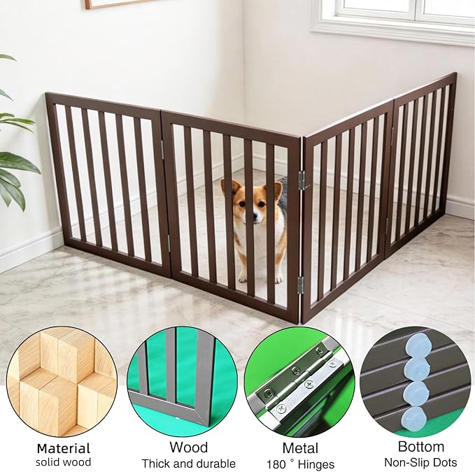 Dog Gate Indoor, Freestanding Dog Fence - Image 5