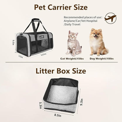 TSA Approved Pet Carrier for Small Cats and Puppies, Soft-Sided and Foldable - Image 6