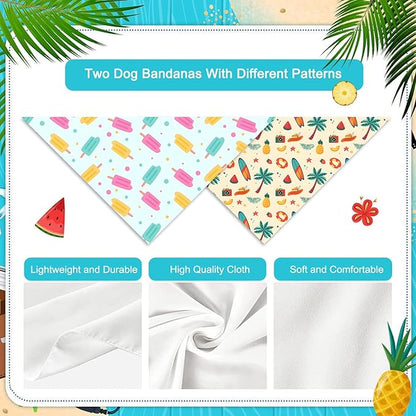 Summer Dog Bandanas Hawaiian Triangle Scarf Kerchief Set - Image 3