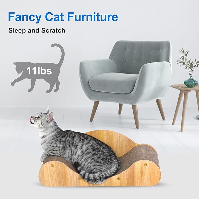 Simple Deluxe Cat Scratcher Cardboard Bed, Scratch Lounger - Image 7