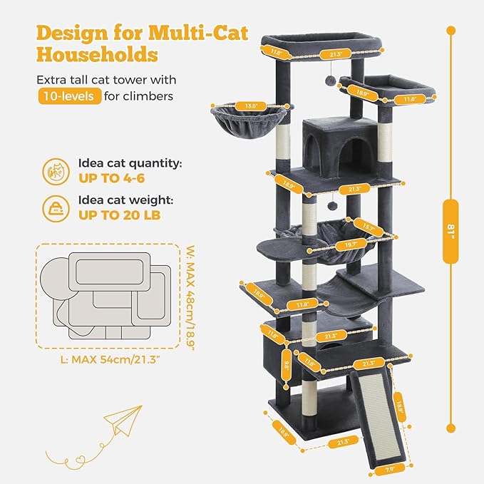 MUTTROS 81" Heavy Duty Cat Tree - Image 7