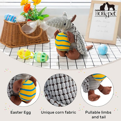 Hollypet Plush Dog Squeaky Toy Stuffed Armadillo Animal Pet Puppy Chew Toys - Image 3