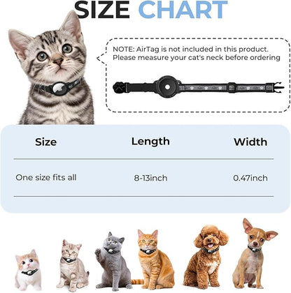 Breakaway AirTag Cat Collar, Reflective Cat Tracker Collar - Image 6