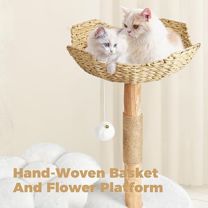 Easyego Modern Cat Tree, 36.6" Aesthetic Wood Cat Tree Tower - Image 4