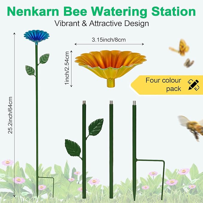 4 Pack Metal Bee Watering Station - Image 2