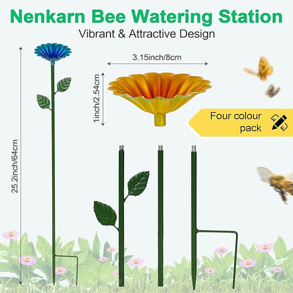 4 Pack Metal Bee Watering Station - Image 2