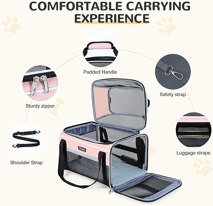 Lekereise Top-Expandable Pet Carrier 18x13x9.5 Inch Southwest Frontier Airline - Image 7