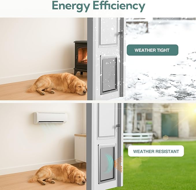 XL Full Enclosed Magnetic Flaps Dog Door, Rustproof Aluminum Alloy Frame - Image 9