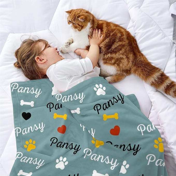 Personalized Dog Blankets with Name, Custom Paw Print Blanket - Image 4