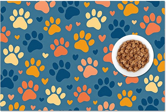 HOMETITUTE Cute Pet Feeding Mat Dog Feeding Mats Non-Slip Absorbent Dog Bowl - Image 8