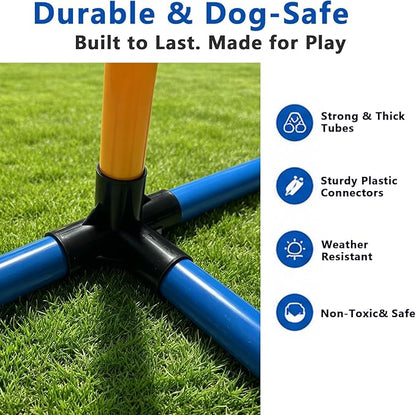 Dog Agility Training Hurdle Set, Adjustable PVC Jump Bars - Image 4