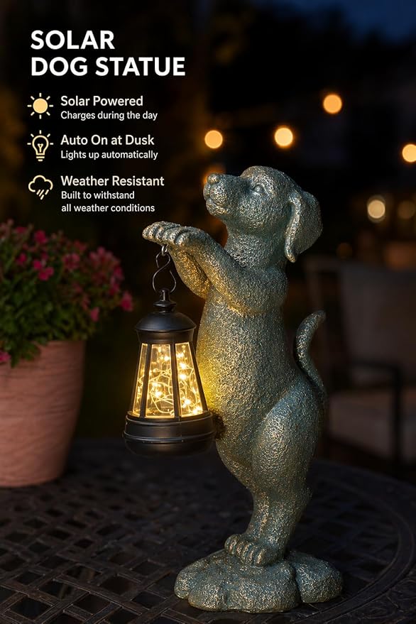 Solar Dog Garden Statue - Image 6