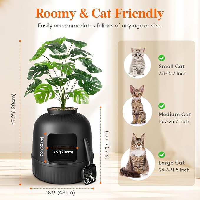 Lifewit Cat Litter Box, Hidden Enclosure Litter Tray - Image 3