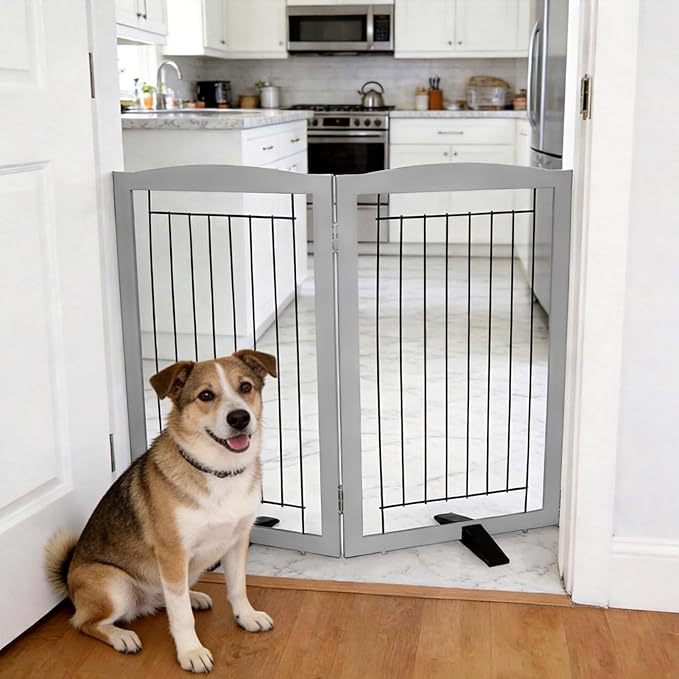 ZJSF Freestanding Dog Fence Indoor, Foldable Dog Gate - Image 2