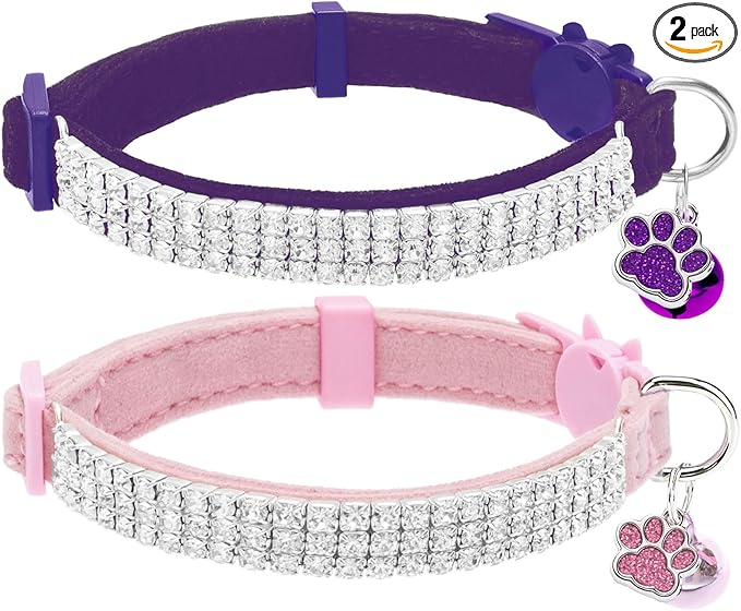 EXPAWLORER Soft Velvet Safe Cat Collars by EXPAWLORER