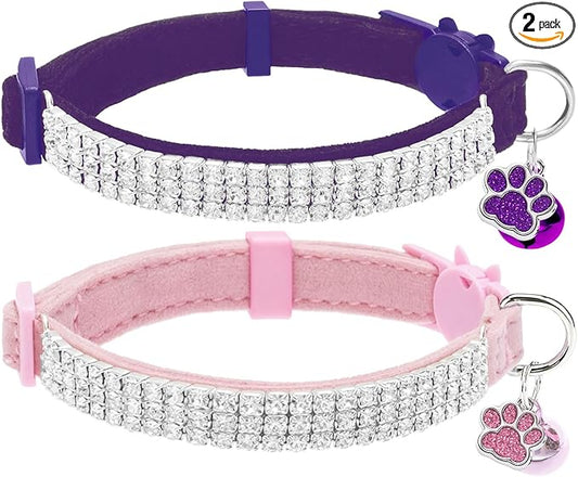 EXPAWLORER Soft Velvet Safe Cat Collars by EXPAWLORER