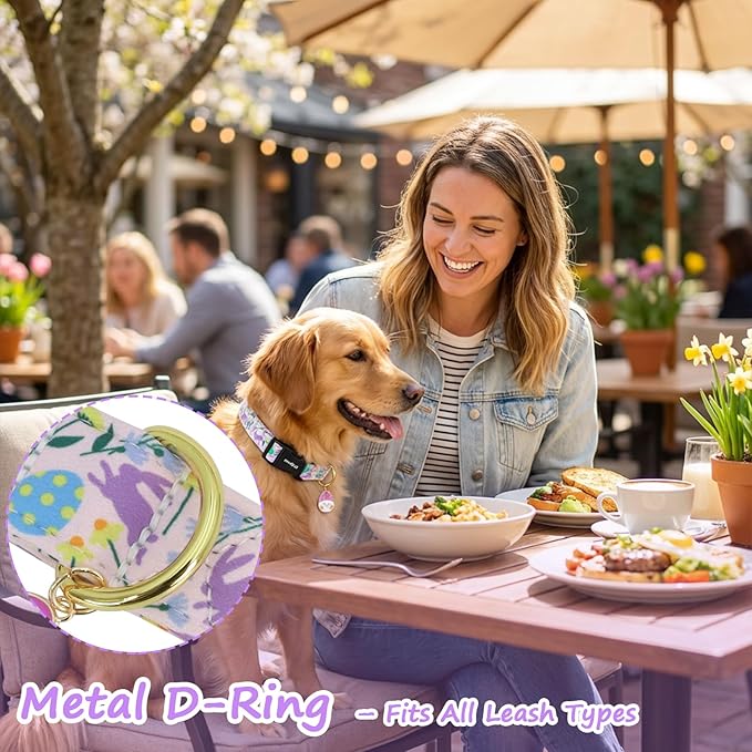 Easter Dog Collar, Spring Easter Egg Print Dog Collar - Image 6