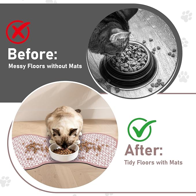 Pet Mats for Food and Water, Non Slip Indoor Quick Dry Cat Bowl Feeding Mats - Image 3