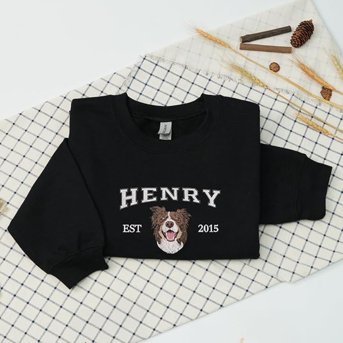Custom Embroidered Sweatshirt Dog From Real Photo - Image 3