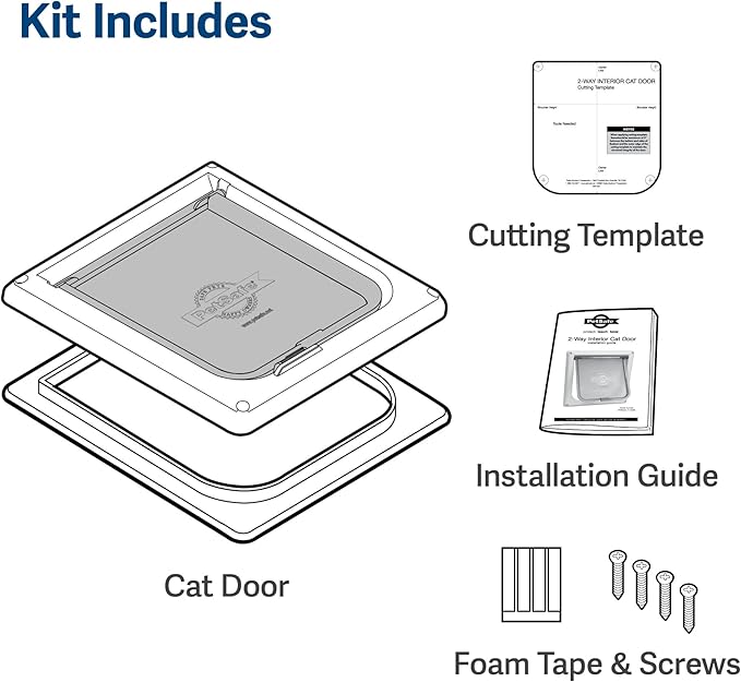 PetSafe Interior Cat Door: 2-Way Locking, Indoor Pet Door Flap-Tinted - Image 5