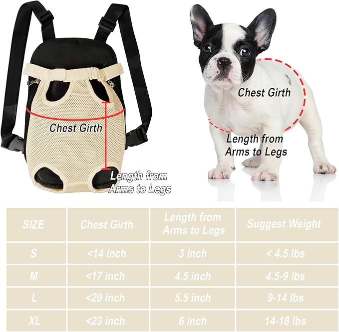 FEimaX Dog Carrier Backpack Pet Legs Out Front Cat Travel Bag, Adjustable Puppy - Image 4