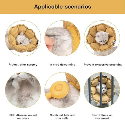 H HIDREAM Soft Cat Cone Collar， Cute Adjustable Cat Recovery Collar，Elizabethan - Image 5