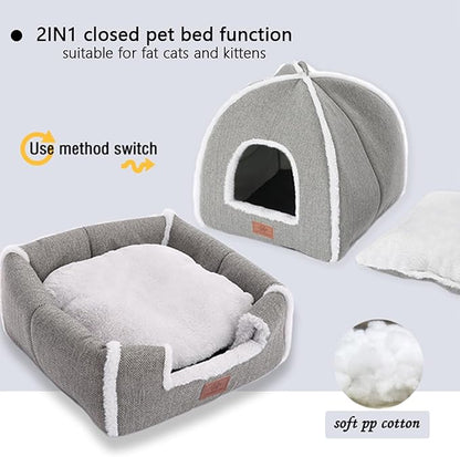 Cat Beds for Indoor Cats-Cat Bed Cave House Tent for Kittens and Small Pets - Image 3