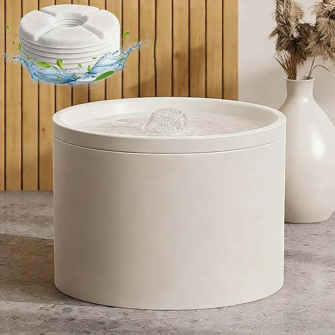 Ceramic Cat Water Fountain 60.87oz/1.8L Automatic Super Silent Pet Drinking by Unknown