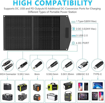 MARBERO 100W Portable Solar Panel 100 Watt Foldable Solar Panel - Image 4