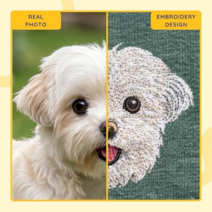 Custom Embroidered Sweatshirt Dog From Real Photo - Image 4