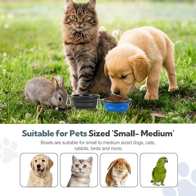 Dog Bowl Collapsible, 2 Pack Portable Foldable Travel Water Bowl Food Dishes - Image 7